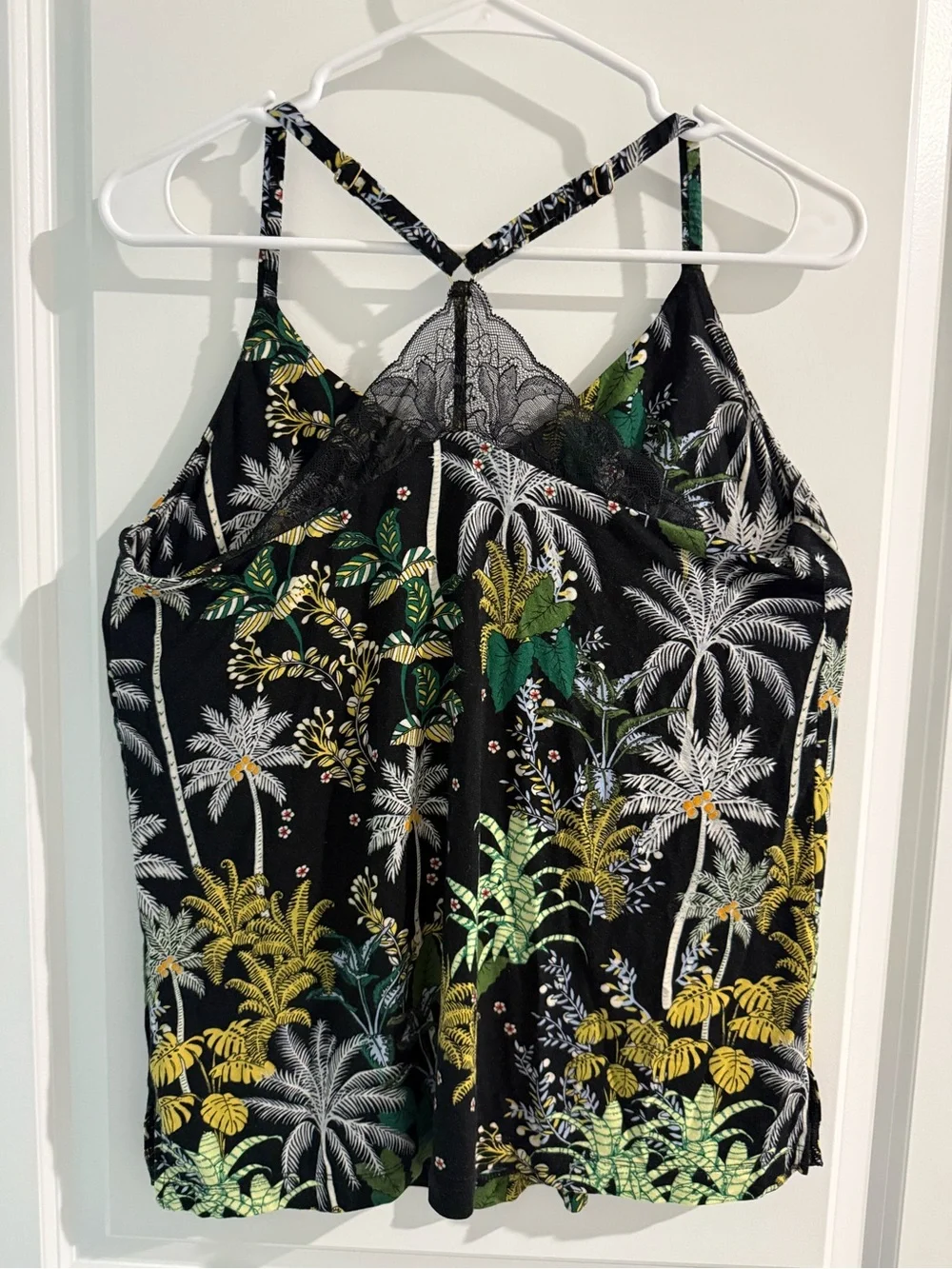 Soma Cool Nights Tropical Print Tank w/ Built-In Bra Sz M